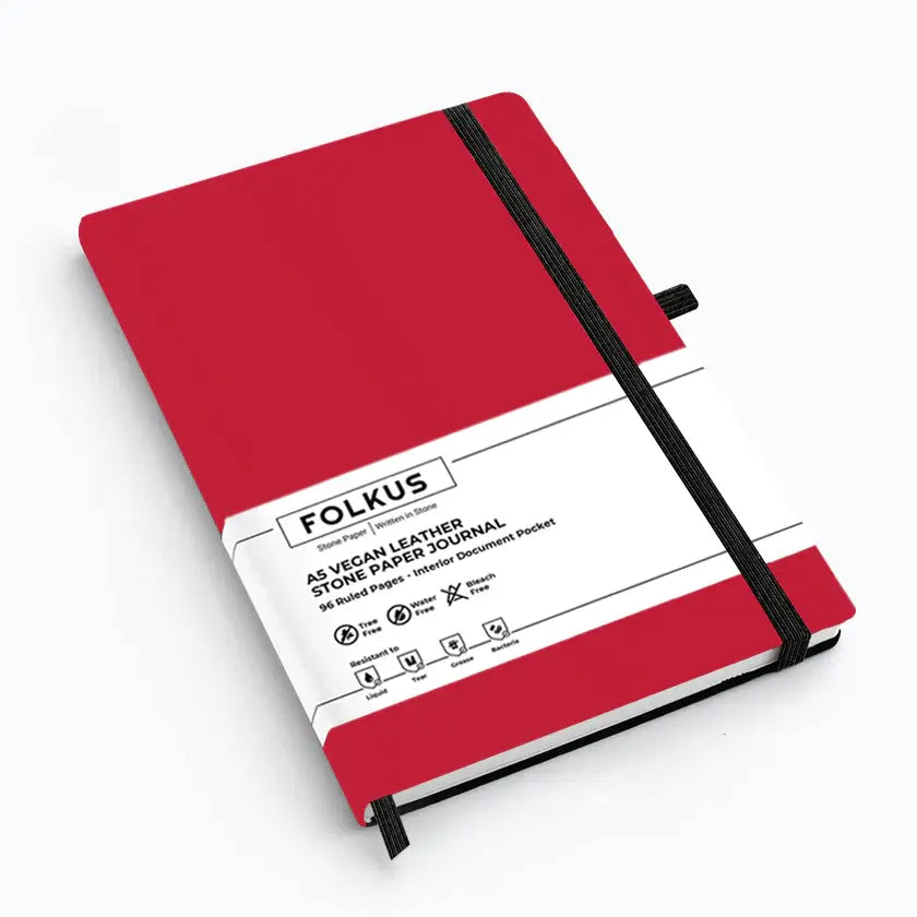 FOLKUS LeVar Notebook – A5 Ruled (Red)