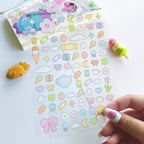 PekoPuff Clear Pastel Block Deco Sticker Sheet