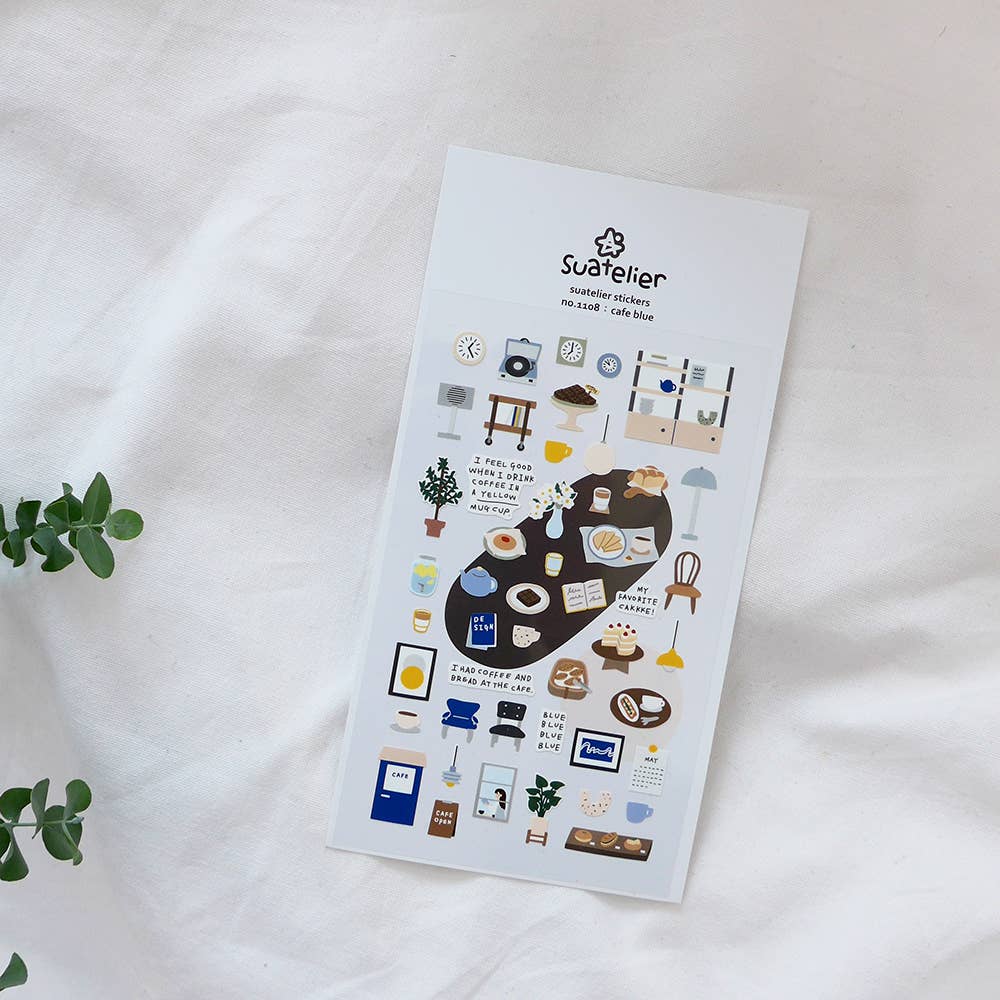 Café Blue Sticker Sheet – No. 1108