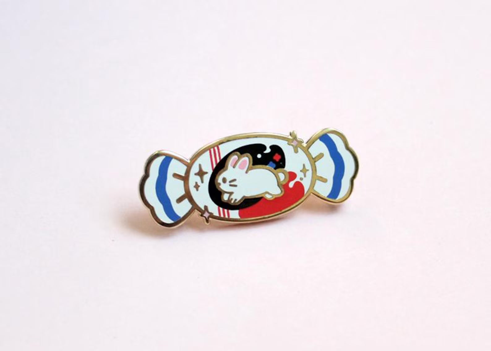 White Rabbit Candy Enamel Pin