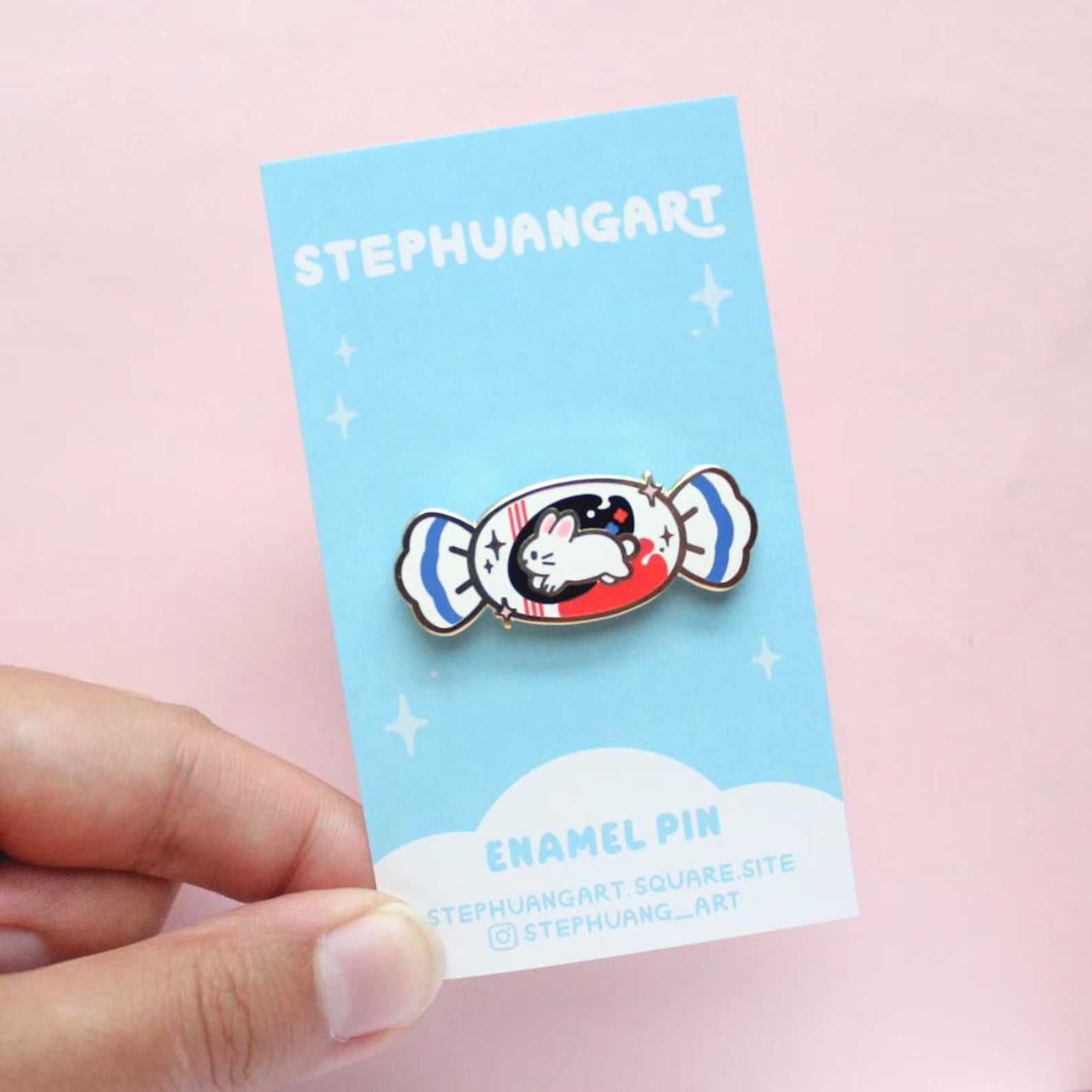 White Rabbit Candy Enamel Pin