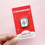 Mahjong Enamel Pin, Bird Bamboo