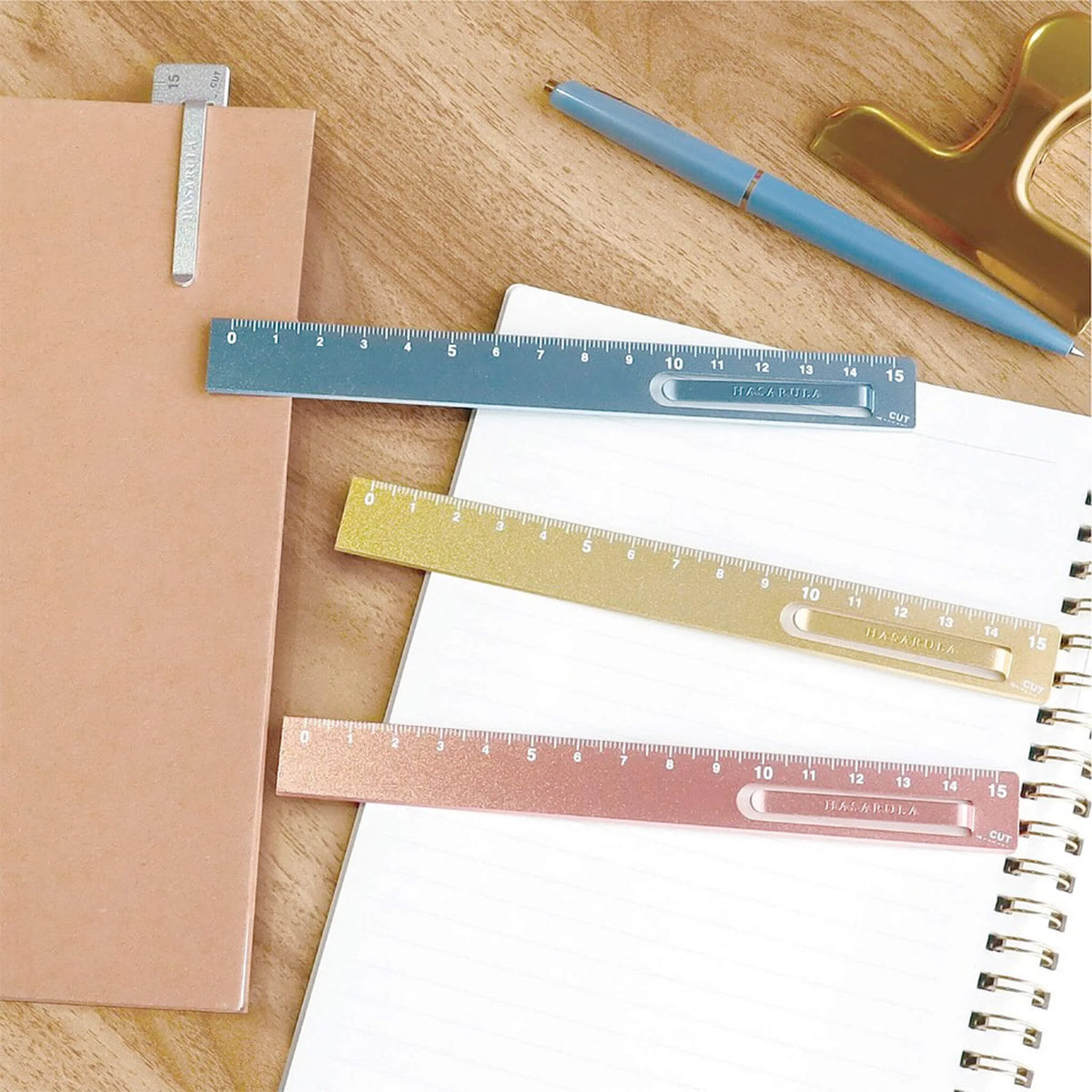 Kutsuwa Aluminum Ruler with Clip