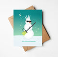 Stay Chill and Celebrate Snowman Greeting Card