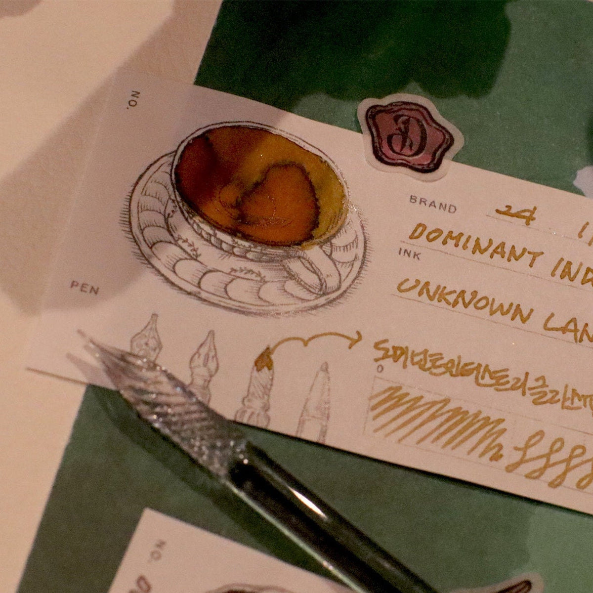 Dominant Industry – Tea Time Ink Swatch Takasago Paper