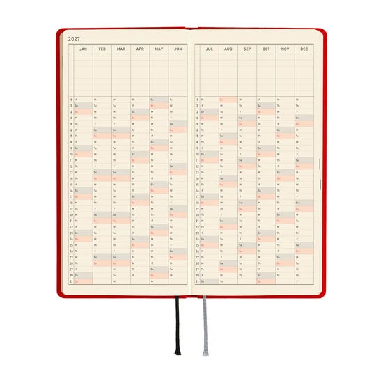 Hobonichi Techo 2027 Weeks Colors – Poppy Red
