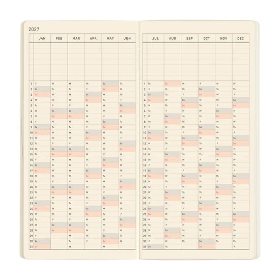 Hobonichi Techo 2027 Weeks MEGA Sneaker – Mandarin Orange